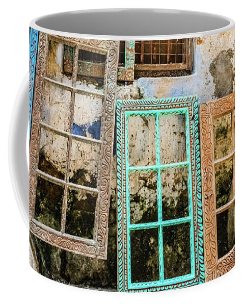 Frame Coffee Mug featuring the photograph Colorful window frames by Lyl Dil Creations