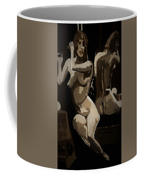 Nude Coffee Mug featuring the digital art Comb Muse by Kevin Branham