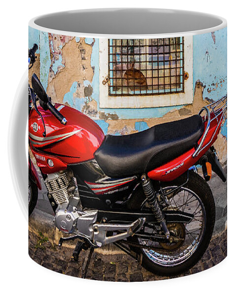 Motorbike Coffee Mug featuring the photograph Contrast by Lyl Dil Creations