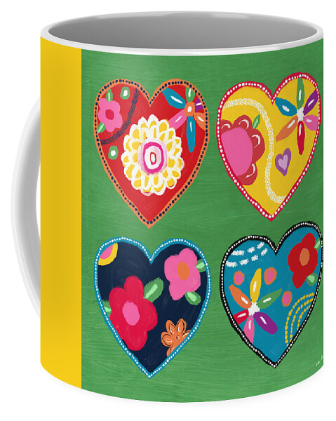 Heart Coffee Mug featuring the mixed media Corazon 1- Art by Linda Woods by Linda Woods