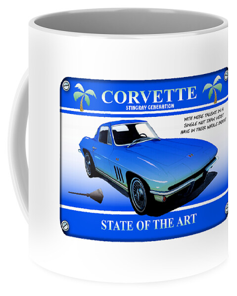 Watercolour Coffee Mug featuring the mixed media Corvette C2-Stingray Generation by Simon Read