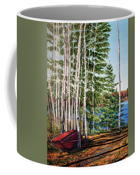 Canoe Coffee Mug featuring the painting Cottage Country by Marilyn McNish