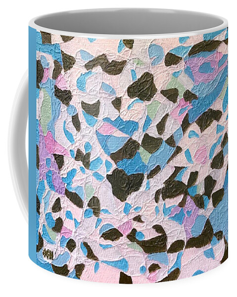 Abstract Coffee Mug featuring the mixed media Cotton candy cow by Wonju Hulse