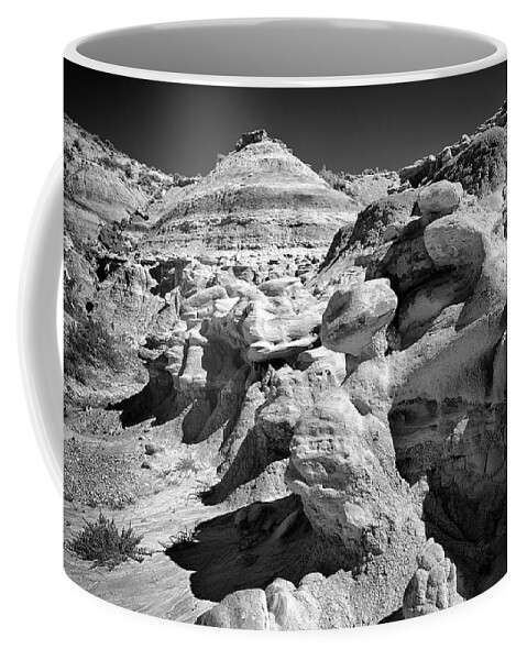 Beautiful Photos Coffee Mug featuring the photograph Cottonwood Creek Strange Rocks 6 BW by Roger Snyder