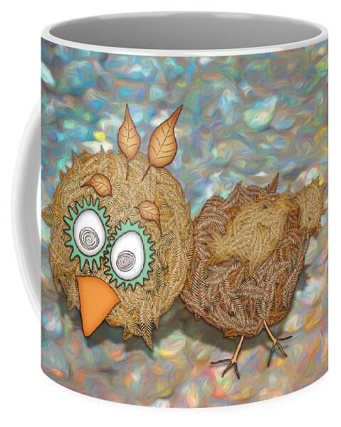 Enlightened Animals Coffee Mug featuring the digital art Count Your Chicken by Becky Titus
