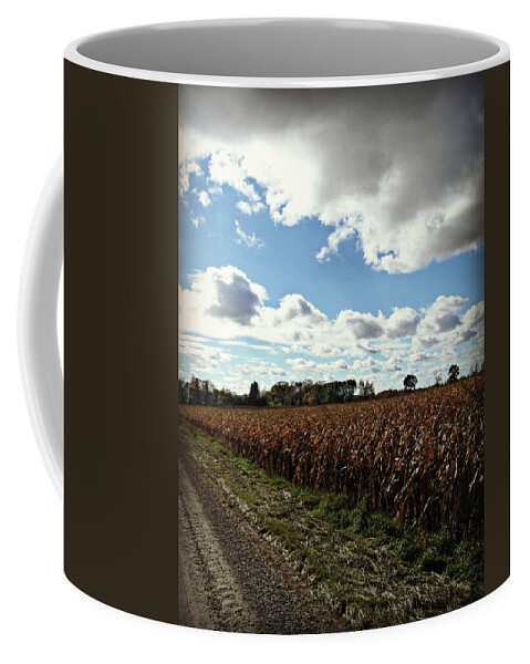 Country Autumn Curves Coffee Mug featuring the photograph Country Autumn Curves 2 by Cyryn Fyrcyd