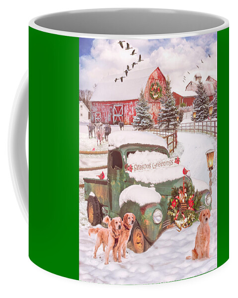 1949 Coffee Mug featuring the digital art Country Seasons Greetings by Debra and Dave Vanderlaan