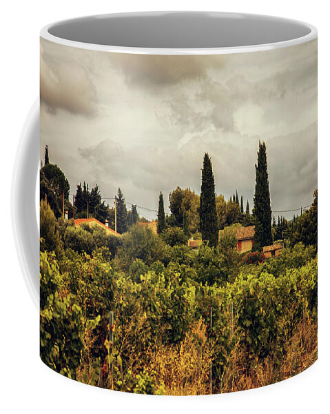 Ancient Coffee Mug featuring the photograph countryside near La Castelet by Ariadna De Raadt