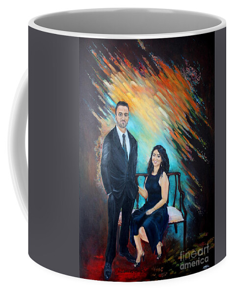 Portrait Lavo Lavo Ko Coffee Mug featuring the painting Couple Portaint ONe by Farzali Babekhan