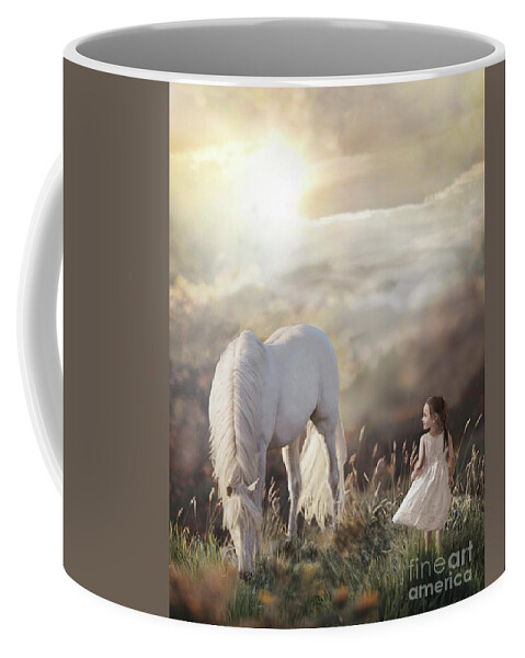 White Horses Coffee Mug featuring the digital art Courtney's Dream by Melinda Hughes-Berland
