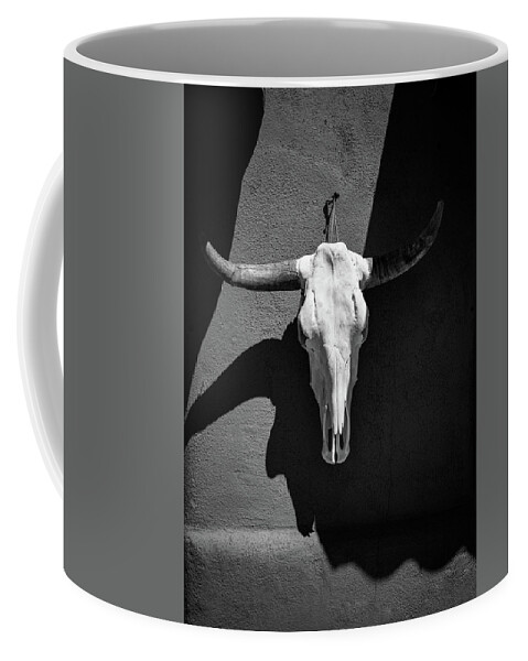 2019 Coffee Mug featuring the photograph Cow Skull - black and white by Tim Stanley