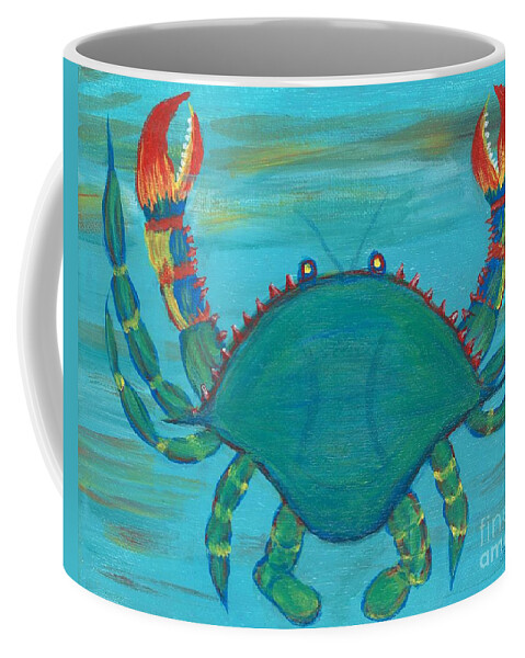 Crab Coffee Mug featuring the painting Crab II by Elizabeth Mauldin