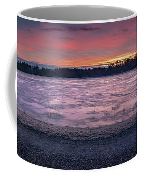 Panorama Coffee Mug featuring the photograph Cranberry sunrise Pano by William Bretton