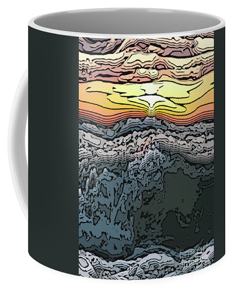 Sunset Coffee Mug featuring the digital art Crashing Waves At Sunset by Phil Perkins