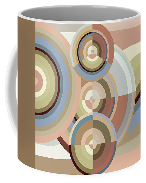 Colour Coffee Mug featuring the mixed media Cream Revolution FOUR by Big Fat Arts