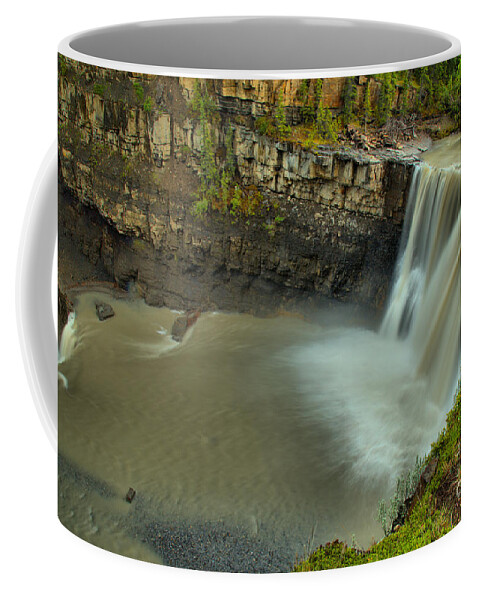 Crescent Falls Coffee Mug featuring the photograph Crescent Falls On The Bighorn River by Adam Jewell