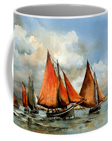 Ireland Coffee Mug featuring the painting Criniu na mBad, Galway Bay. by Val Byrne