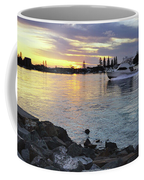 Tuncurry Photography Coffee Mug featuring the digital art Cruising into the sunset 0563 by Kevin Chippindall