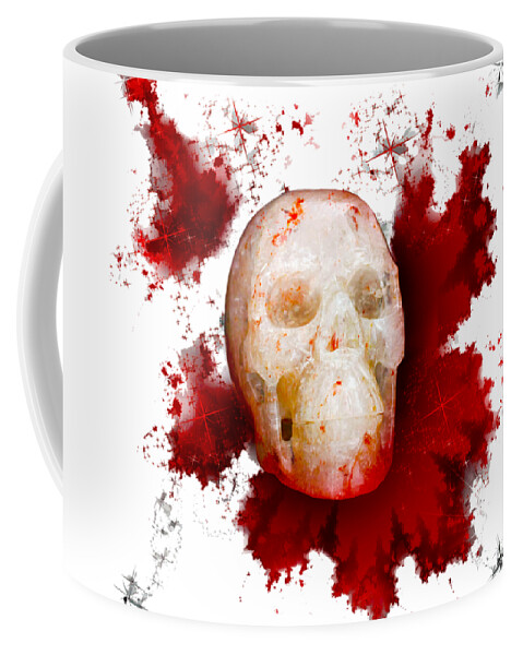 T-shirt Coffee Mug featuring the photograph Crystal Skull with red on Transparent background by Terri Waters