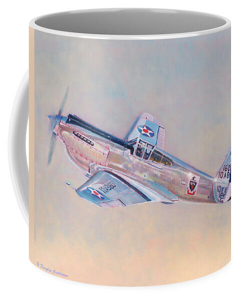 Aviation Coffee Mug featuring the painting Curtiss P-40C Warhawk by Douglas Castleman