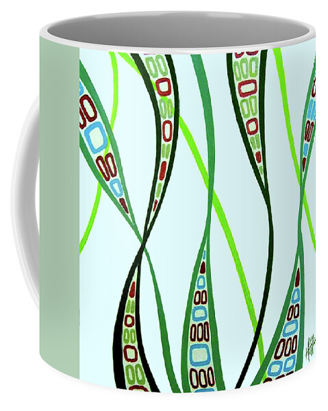 Abstract Coffee Mug featuring the painting Curvaceous by Tara Hutton
