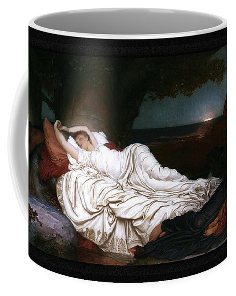 Cymon And Iphigenia Coffee Mug featuring the painting Cymon and Iphigenia by Lord Frederic Leighton by Rolando Burbon