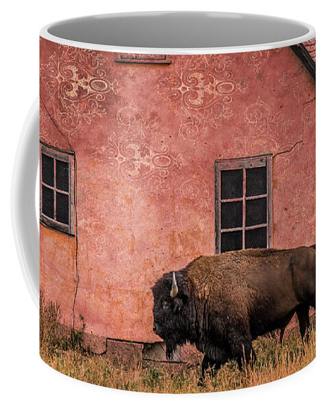 Bison Coffee Mug featuring the photograph Daddy's Home by Mary Hone