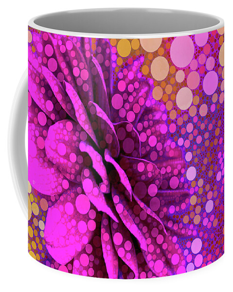 Dahlia Dots Coffee Mug featuring the mixed media Dahlia Dots by Susan Maxwell Schmidt