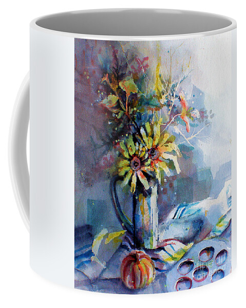 Flowers Coffee Mug featuring the painting Daisy Blue by Linda Shackelford