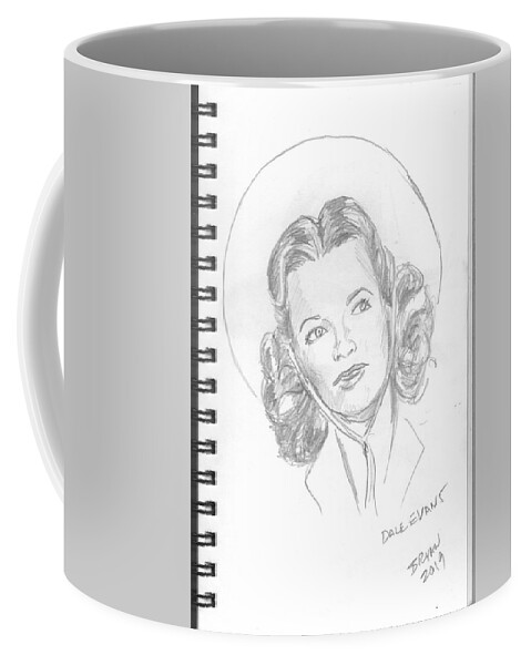 Dale Evans Coffee Mug featuring the drawing Dale Evans by Bryan Bustard