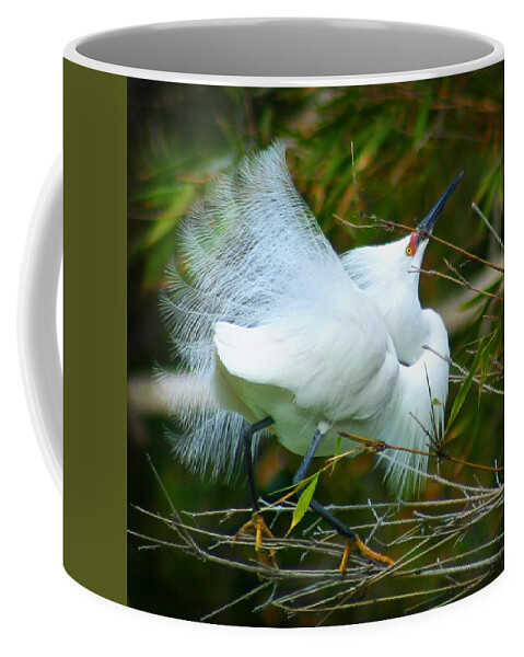Egret Coffee Mug featuring the photograph Dancing Egret by Anthony Jones