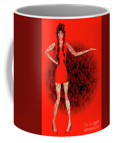 Red Coffee Mug featuring the digital art Dancing Grunge by Bigalbaloo Stock