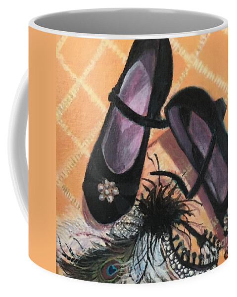 Shoes Coffee Mug featuring the painting Dancing the Night Away by Linda Markwardt