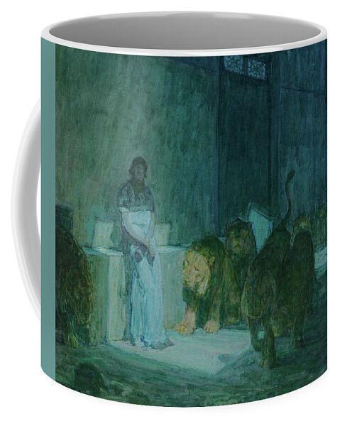 Henry Ossawa Tanner Coffee Mug featuring the painting Daniel in the Lions' Den, 1918 by Henry Ossawa Tanner