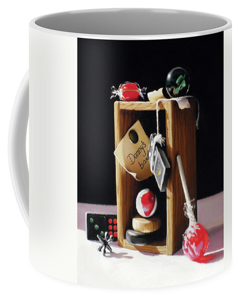 Little Wooden Box Coffee Mug featuring the pastel Danny's Box by Dianna Ponting
