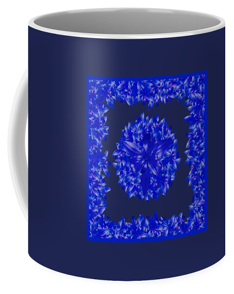 Dark Blue Coffee Mug featuring the digital art Dark Blue Floral for Home Decor by Delynn Addams
