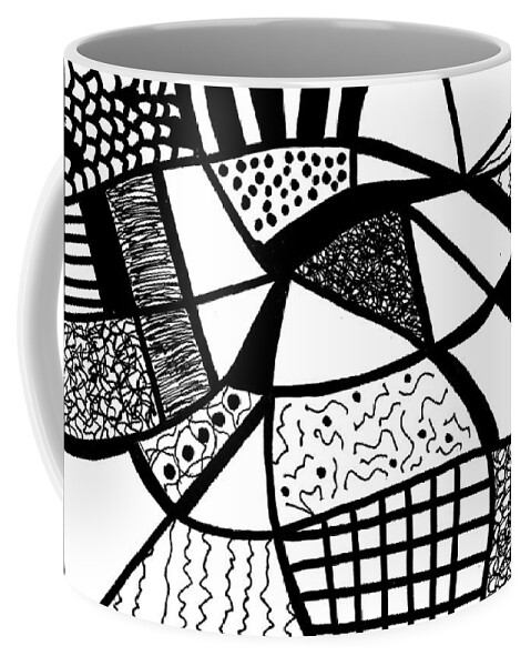 Original Drawing Coffee Mug featuring the drawing Darkness And Light 11 by Susan Schanerman