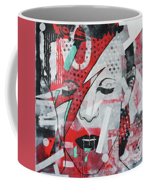 David Bowie Coffee Mug featuring the painting David Bowie 47 by Kathleen Artist PRO