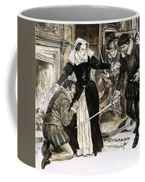 David Riccio Coffee Mug featuring the painting David Riccio Was Stabbed 56 Times By Lord Darnley by Cl Doughty