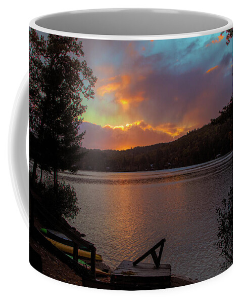 Dawn On Golden Pond Coffee Mug featuring the photograph Dawn on Golden Pond by Jeff Folger