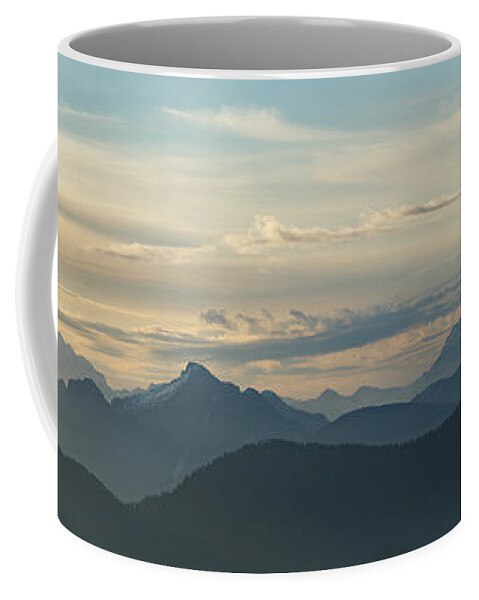 Canada Coffee Mug featuring the photograph View From Mount Seymour at Sunrise Panorama by Rick Deacon