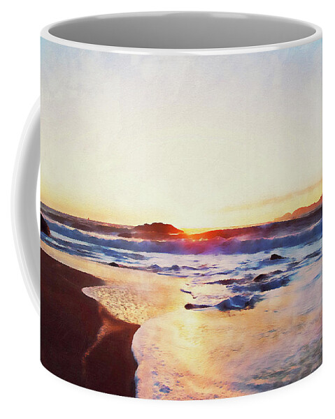Daytona Coffee Mug featuring the painting Daytona Beach - 09 by AM FineArtPrints