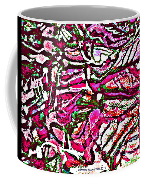 Deadly Beauty Coffee Mug featuring the painting Deadly Beauty-26 by Katerina Stamatelos