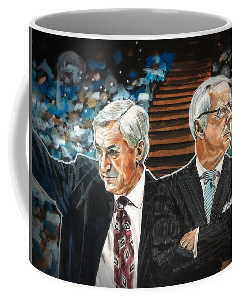 Unc Coffee Mug featuring the painting Dean and Roy by Joel Tesch