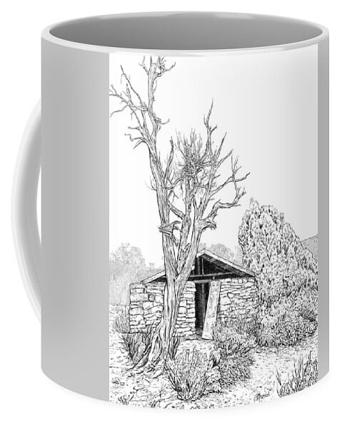 Calamity Coffee Mug featuring the digital art Decay of Calamity the Half Life of a Dream Black and White by Rick Adleman