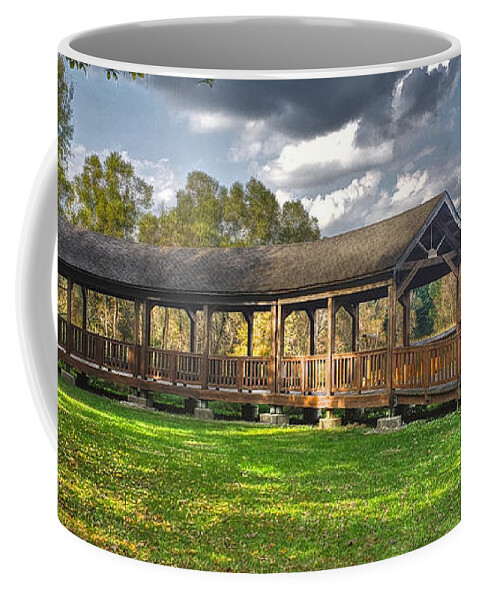 Nature Coffee Mug featuring the photograph Deck at Pickerington Ponds by Jeremy Lankford