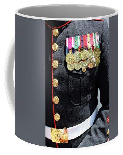 Marine Coffee Mug featuring the photograph Decked Out In Courage by Jennifer Robin