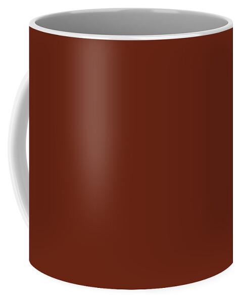 Deep Coffee Mug featuring the digital art Deep Reddish Brown Solid Plain Color for Home Decor Pillows Blankets by Delynn Addams