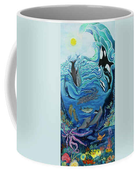 Ocean Coffee Mug featuring the painting Deep Sea Treasures by Patricia Arroyo
