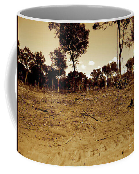 Land Coffee Mug featuring the digital art Deforestation by D Hackett